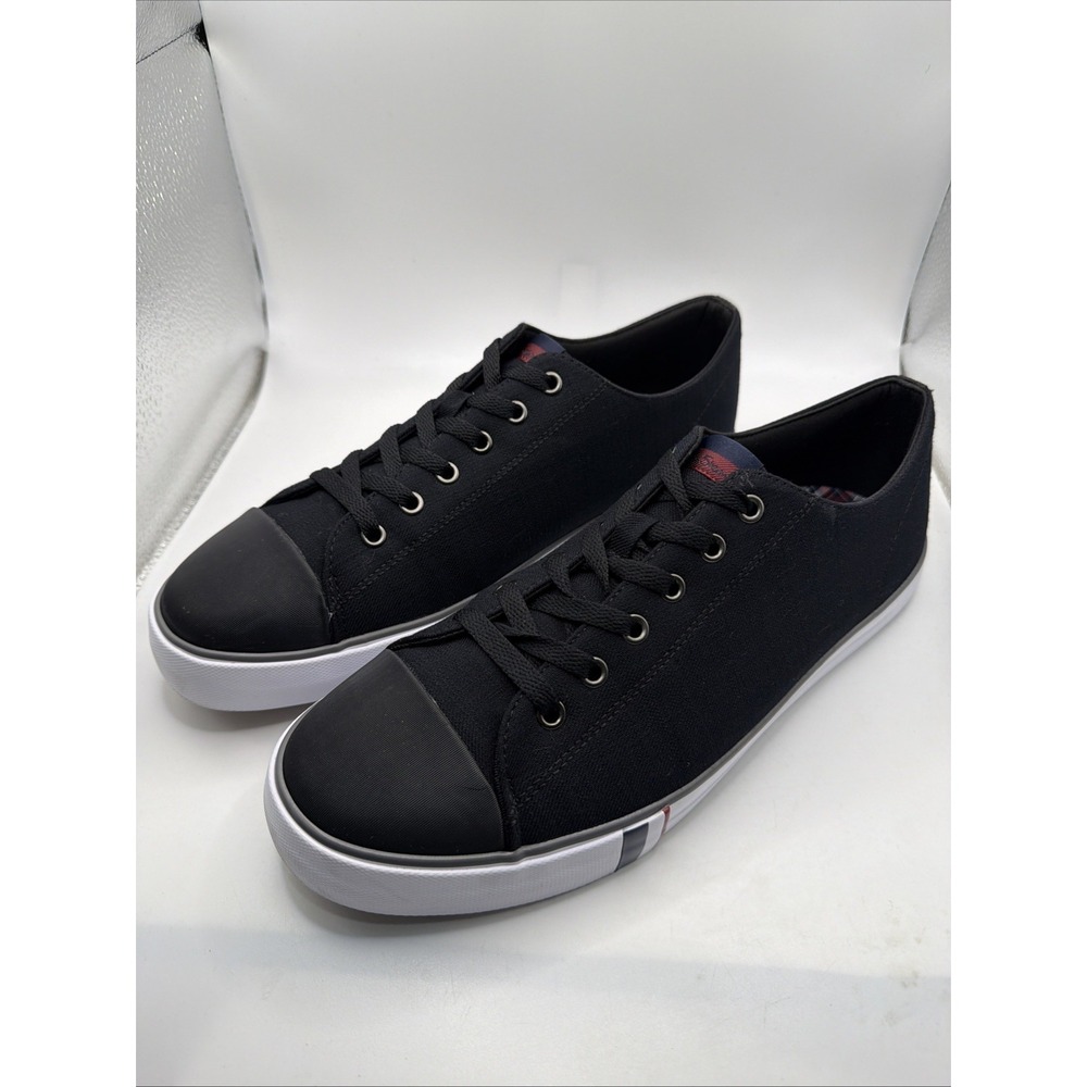 Ben Sherman Dorset Lo Black Black&White Men's Canvas Sneakers Size 13